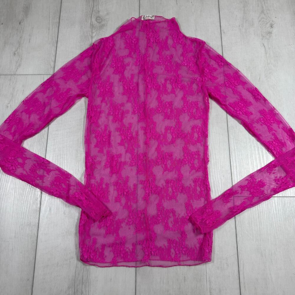 Free People Intimately Women's Small Pink Lady Lux Floral Lace Layering Top - Picture 2 of 6